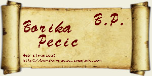 Borika Pecić vizit kartica